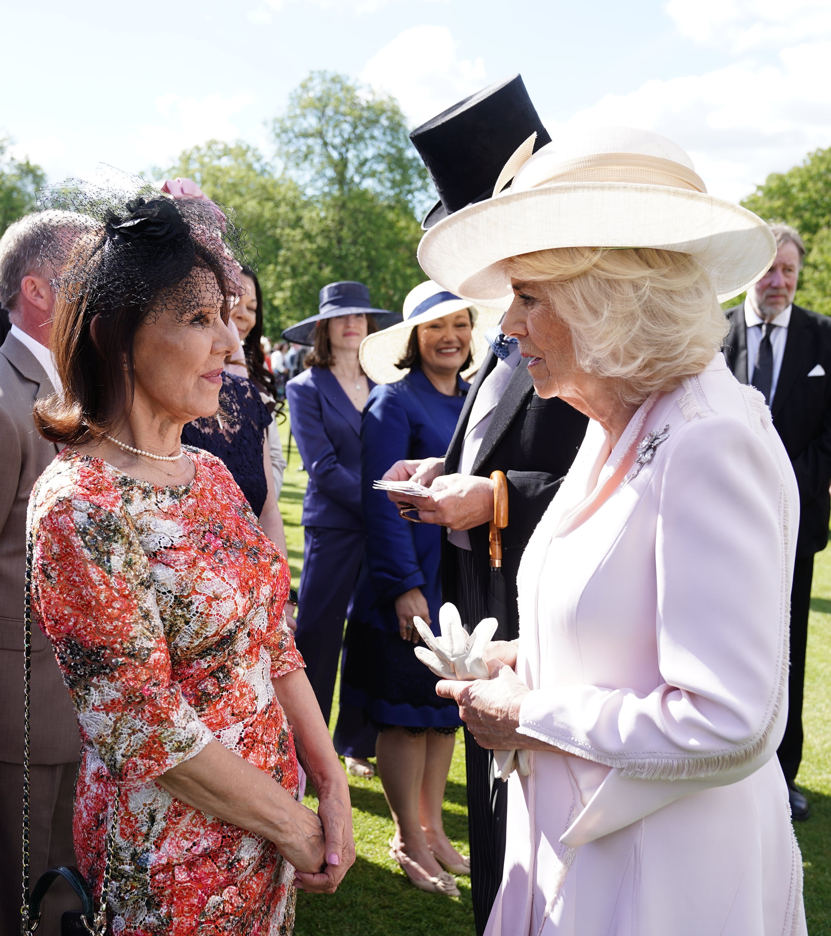 Dame Arlene Phillips chats with the Queen in the spring sunshine