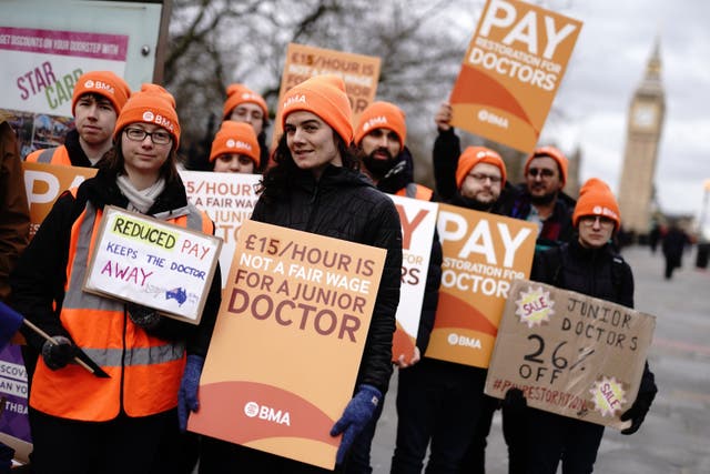 <p>Junior doctors have staged a series of strikes over the past year (PA)</p>
