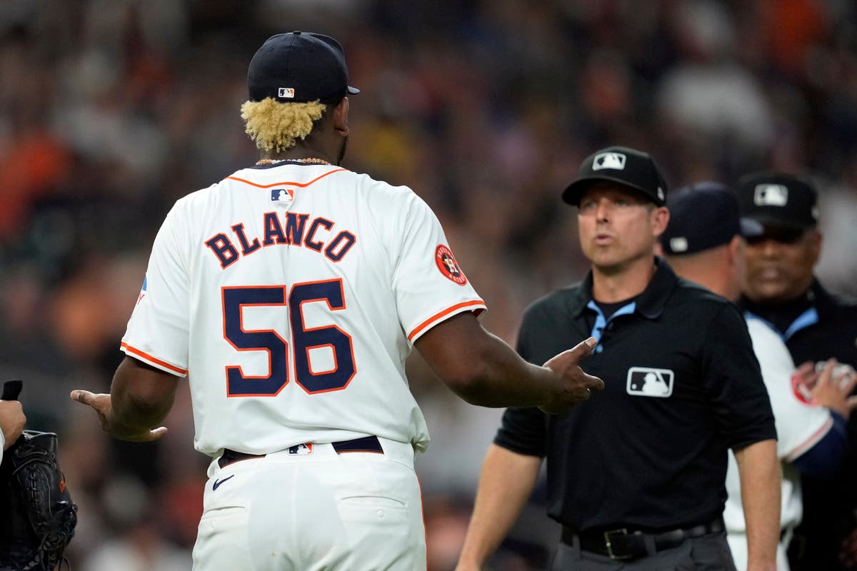 Astros starter Blanco suspended 10 games after being ejected when foreign substance found in