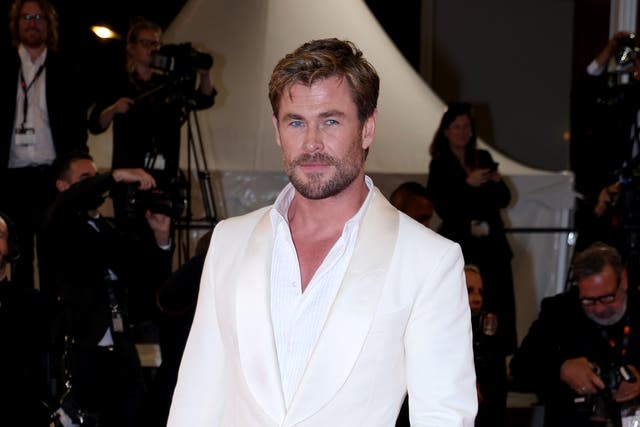 <p>Chris Hemsworth departs the “Furiosa: A Mad Max Saga” Red Carpet at the 77th annual Cannes Film Festival at Palais des Festivals on 15 May 2024 in Cannes, France</p>