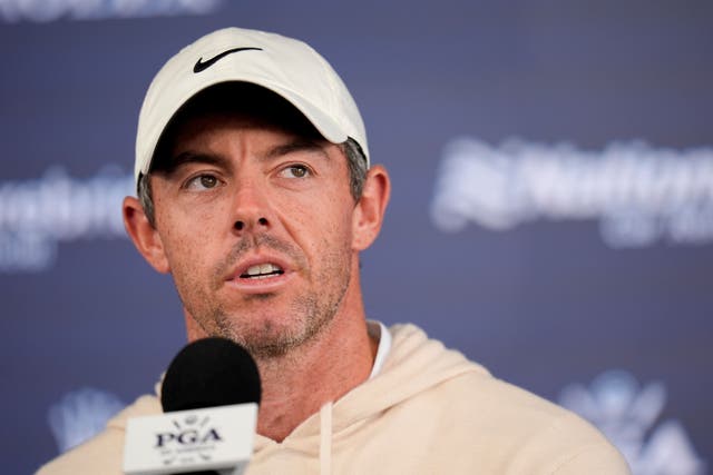 Rory McIlroy was among the early starters on day one of the 106th US PGA Championship (Jeff Roberson/AP)