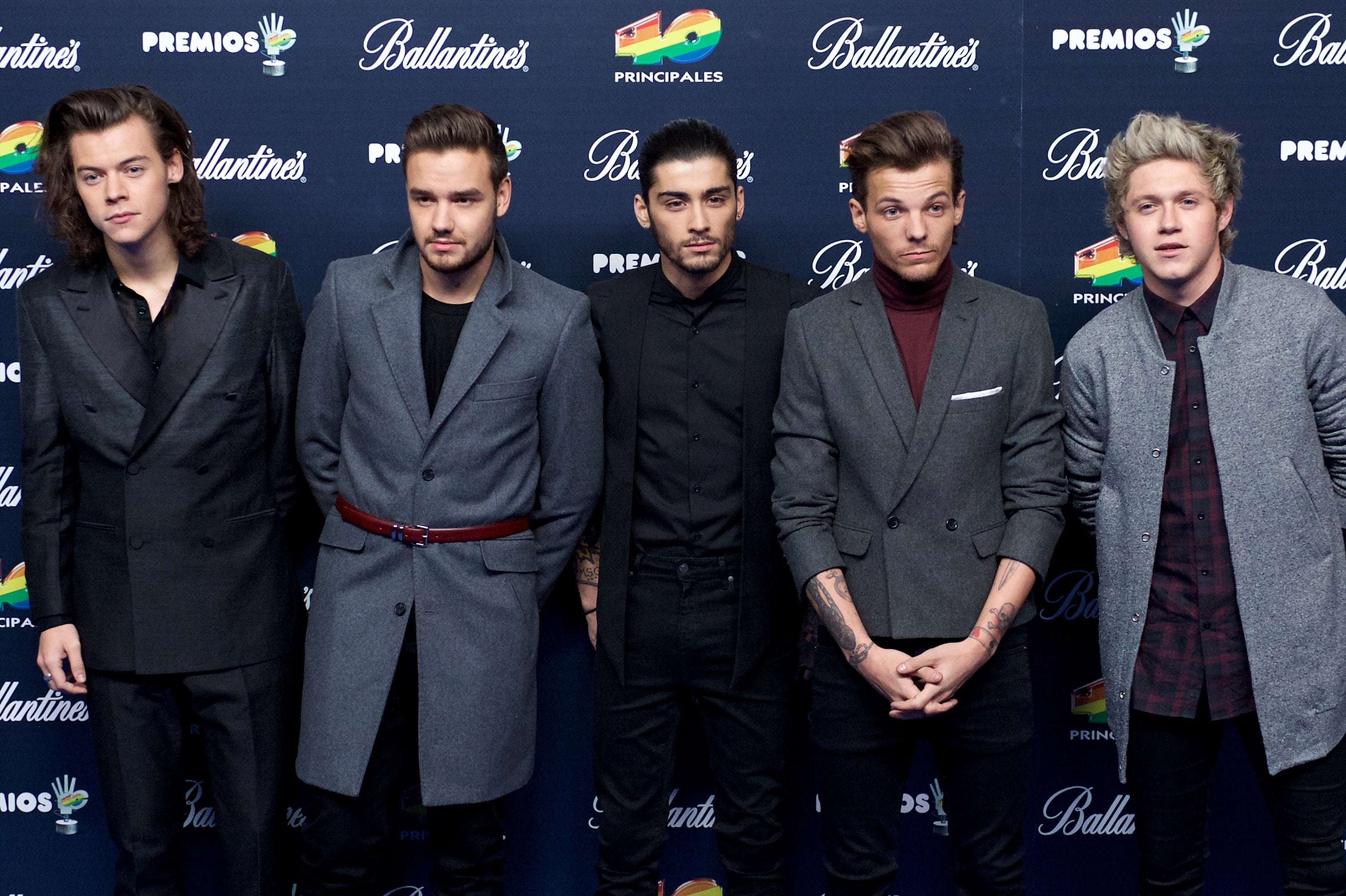 Harry Styles, Liam Payne, Zayn Malik, Louis Tomlinson and Niall Horan of One Direction attend the 40 Principales Awards photocall at the Barclaycard Center in 2014