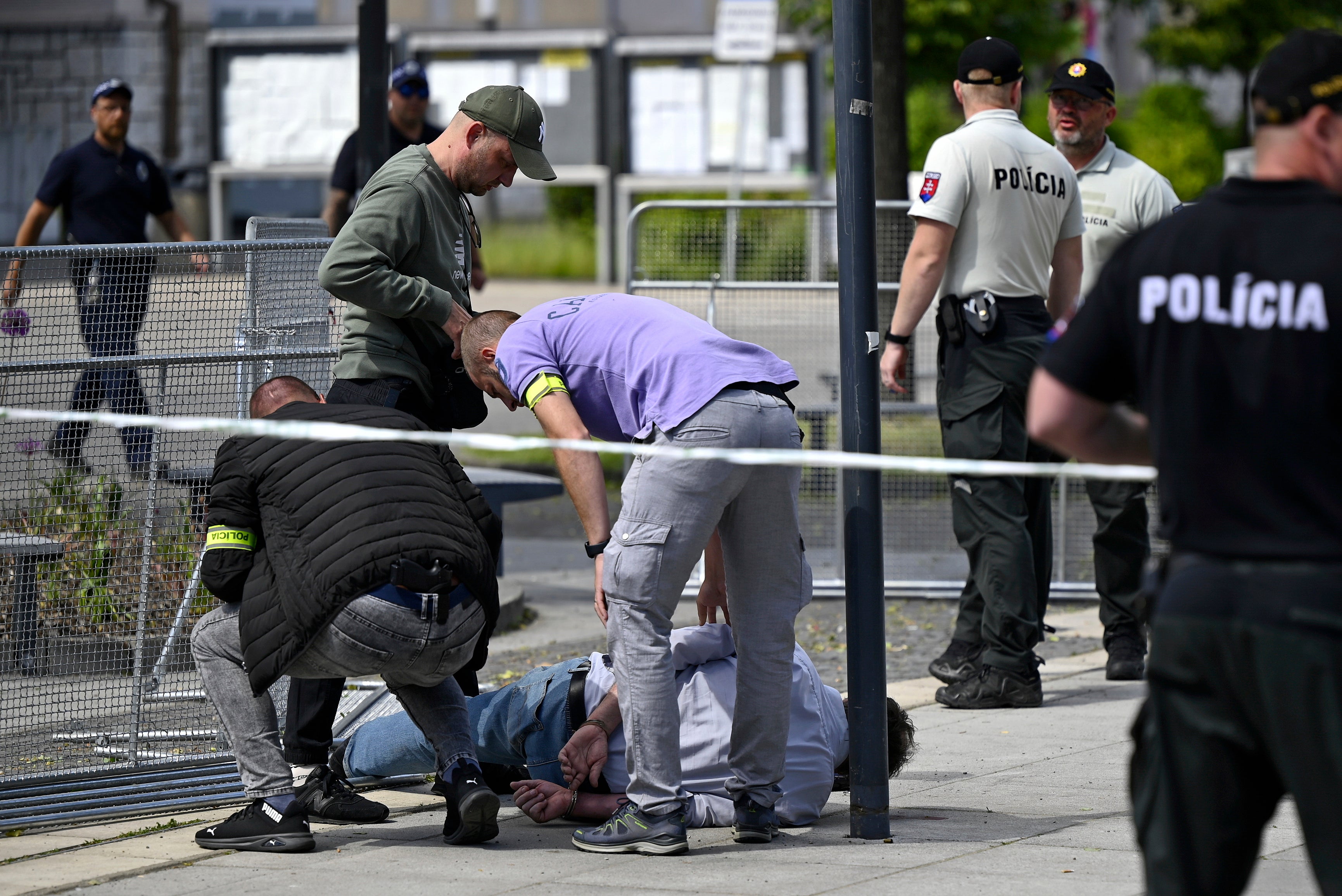 Police arrest a man after Slovak prime minister Robert Fico was shot and injured