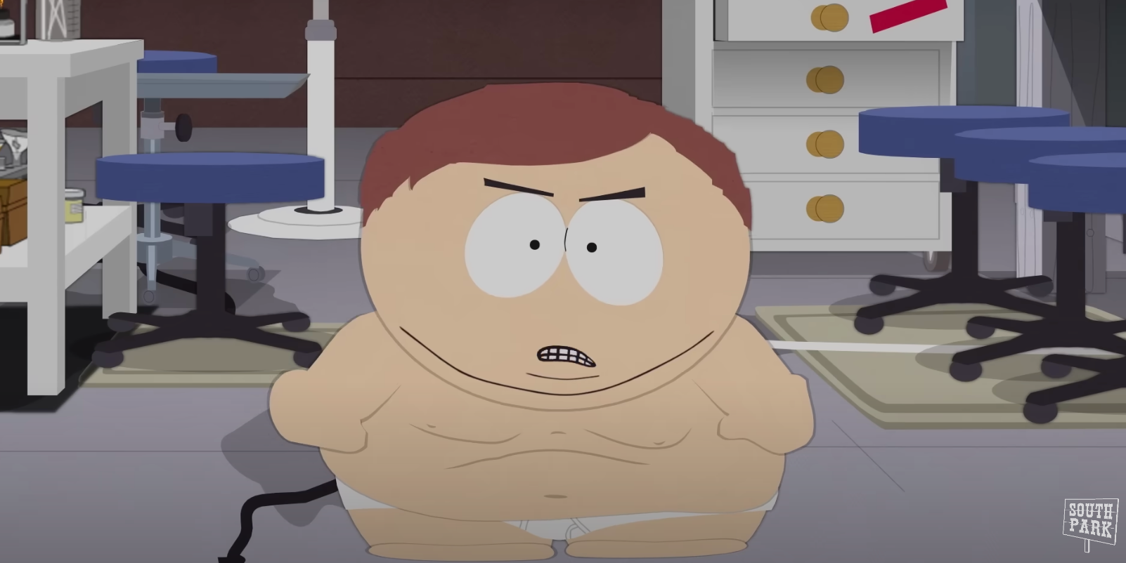 South Park’s Eric Cartman in the weight loss lab