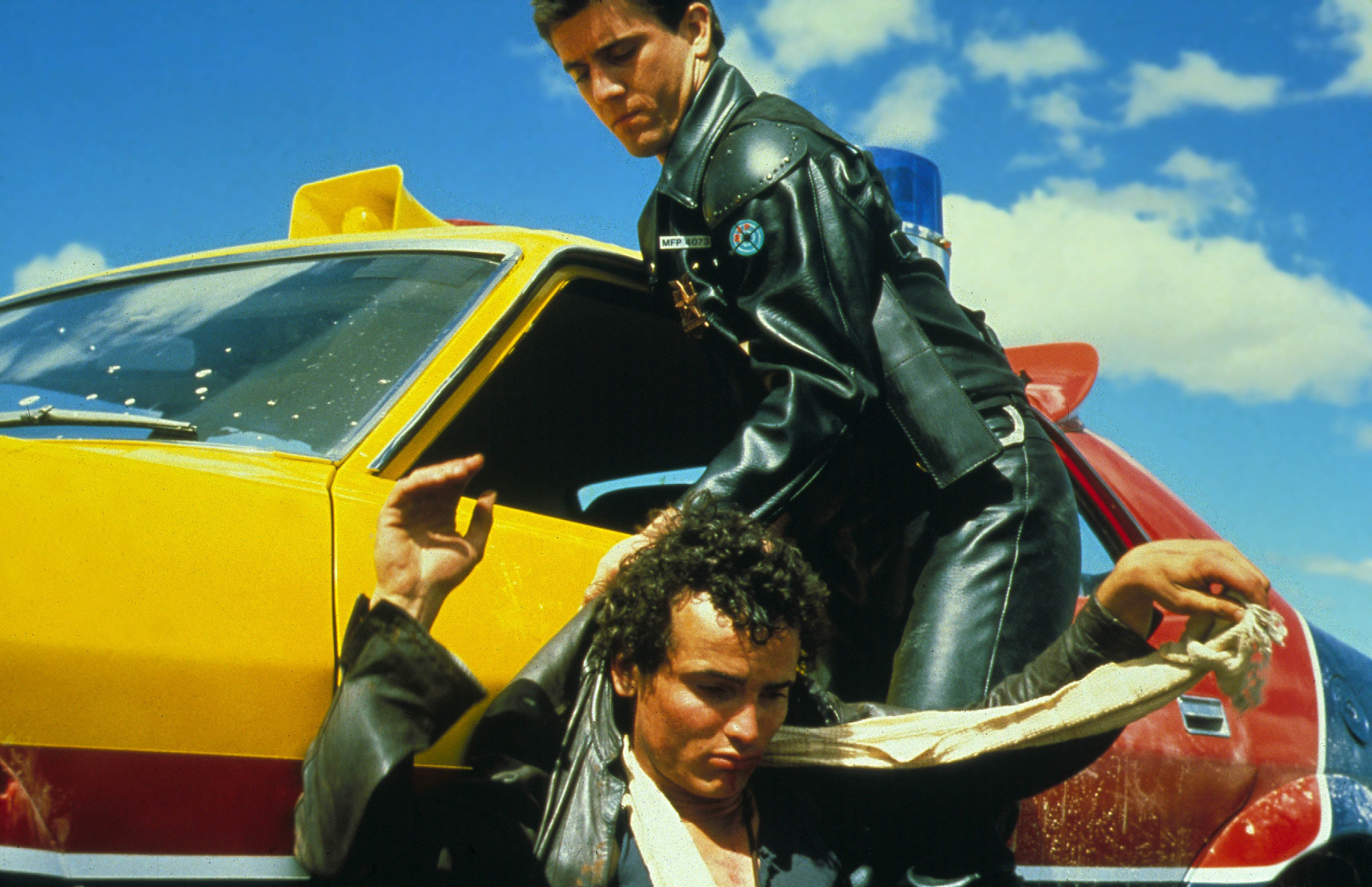Mad reputation: Mel Gibson and Tim Burns in 1979’s ‘Mad Max’