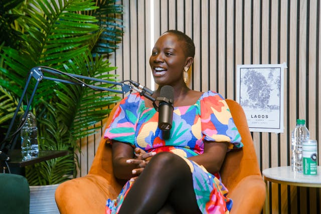 Pelumi Nubi talking on Lagos Meets London podcast about her life-changing trip (Damola Oyetade-Salami/Shootrsclub/PA)