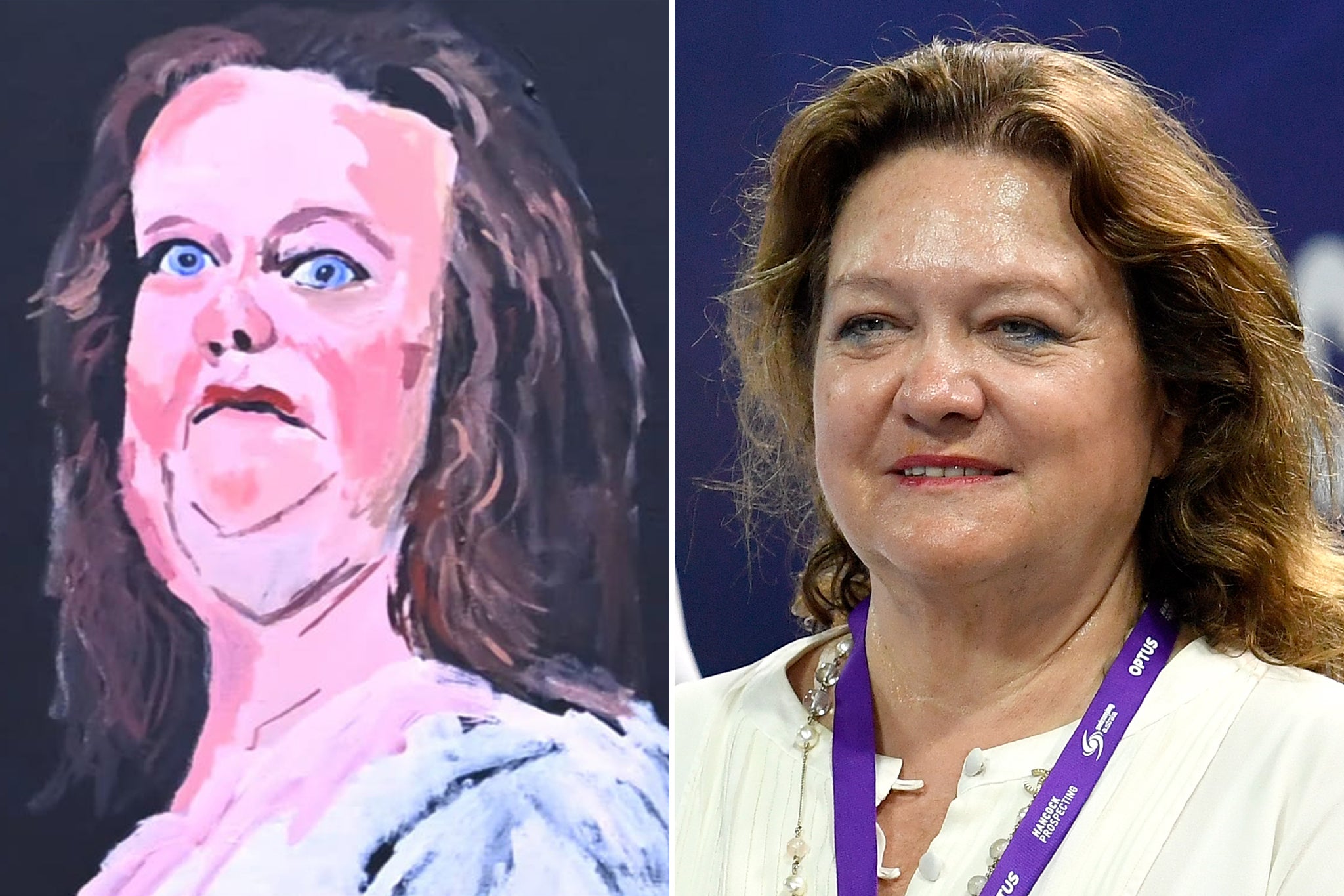 Gina Rinehart, as depicted by Vincent Namatjira