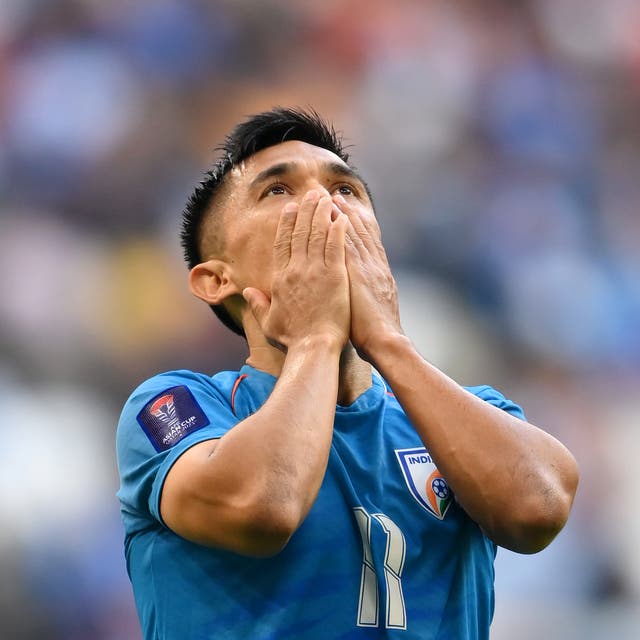 <p>Sunil Chhetri of India reacts during the AFC Asian Cup Group B match between Syria and India at Al Bayt Stadium. He has decided to retire this June </p>