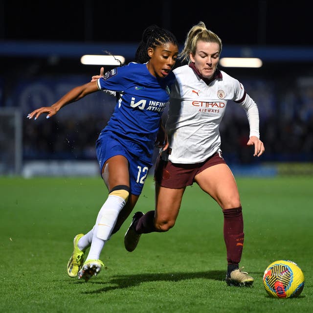 <p>Chelsea and Manchester City are vying for the WSL title</p>