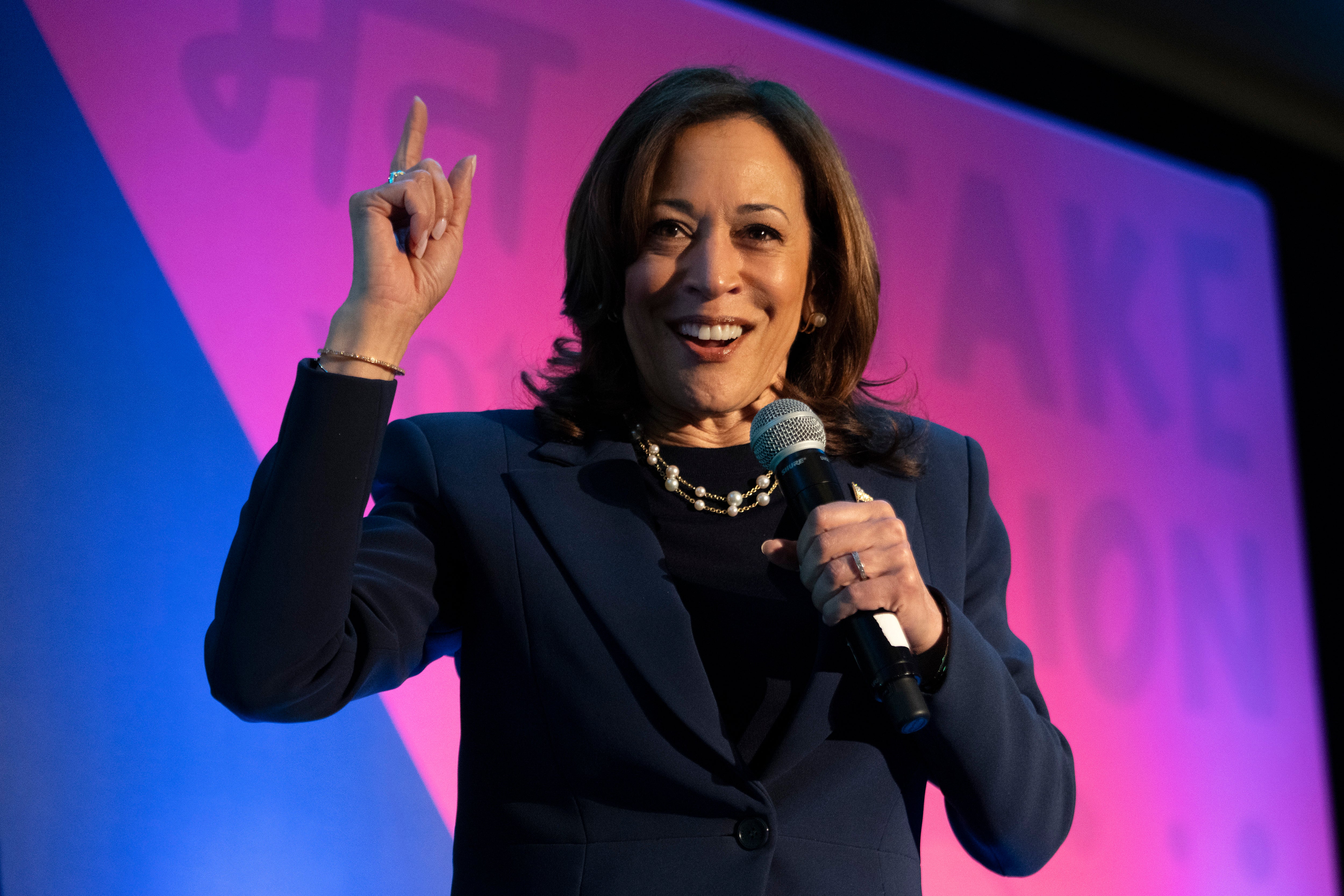 Vice President Kamala Harris speaks to the Indian American Impact Project's Annual Summit, May 15, 2024, in Washington