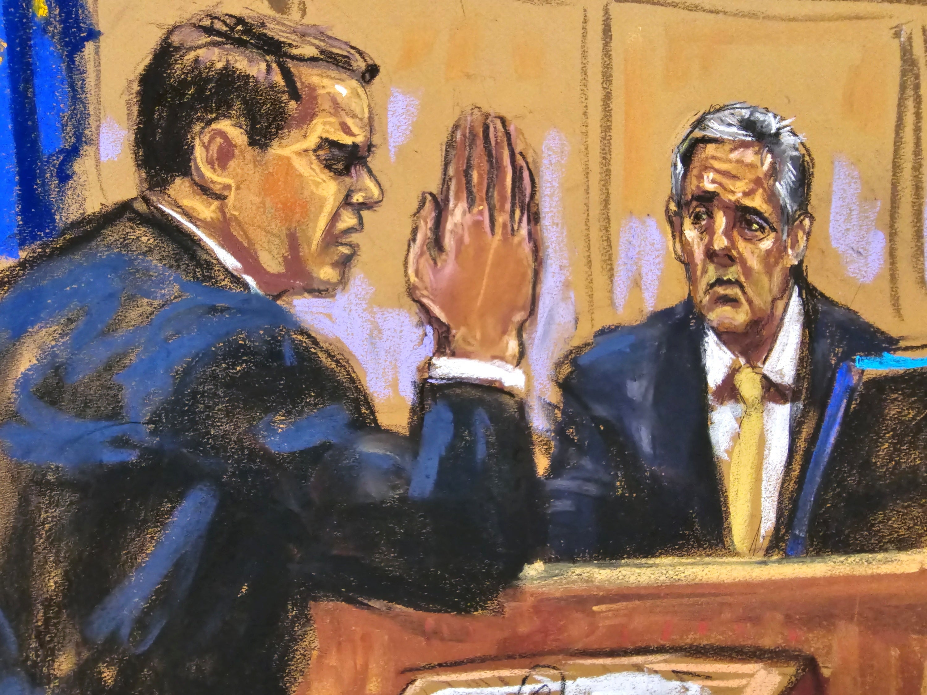 Mr Blanche accuses Cohen of lying in a heated moment from the second day of his cross-examination