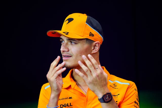 McLaren’s Lando Norris during the driver press conference at the Autodromo Internazionale Enzo e Dino Ferrari circuit in Italy. Picture date: Thursday May 16, 2024.