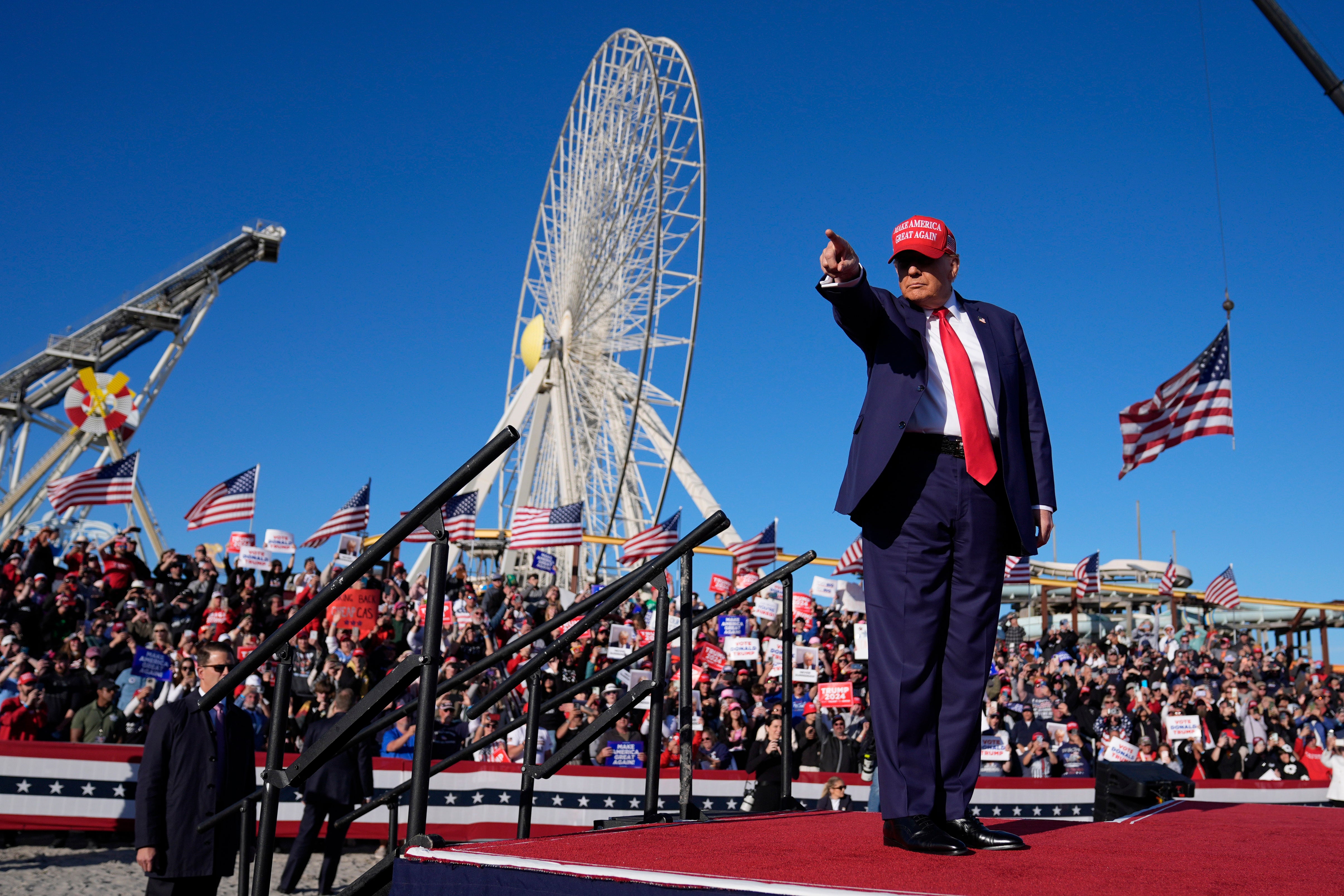 Donald Trump at the Wildwood rally where the Proud Boys provided ‘security’