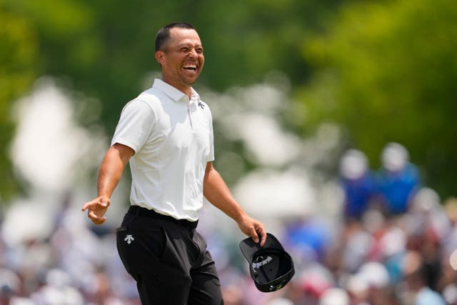 Xander Schauffele took a three-shot lead into the second round of the US PGA Championship after a record-equalling opening 62 (Matt York/AP)