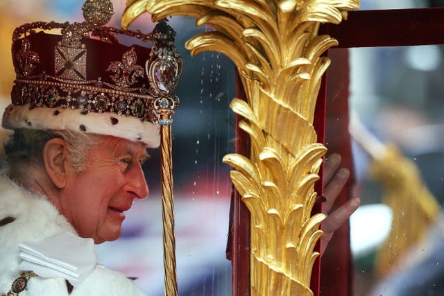 The King on his coronation day (Adrian Dennis/PA)