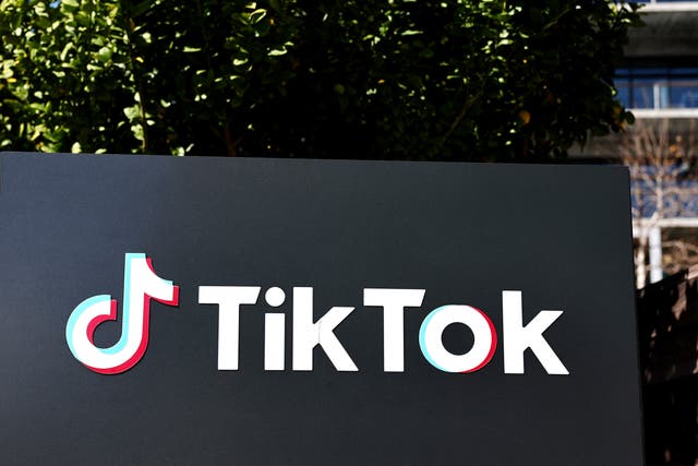 <p>The TikTok logo is displayed outside TikTok offices on 12 March 2024 in Culver City, California</p>
