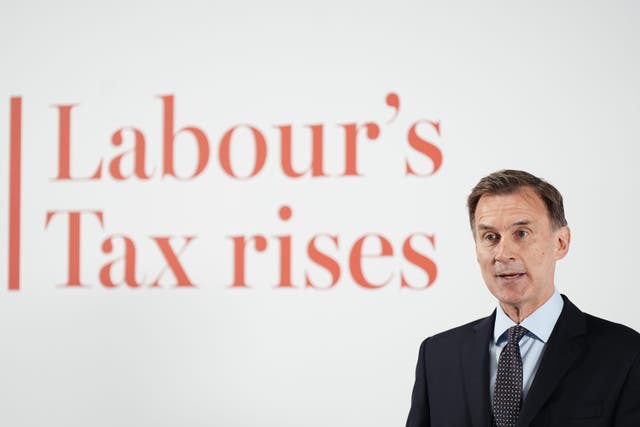 Chancellor Jeremy Hunt blasted Labour’s economic plans (Aaron Chown/PA)