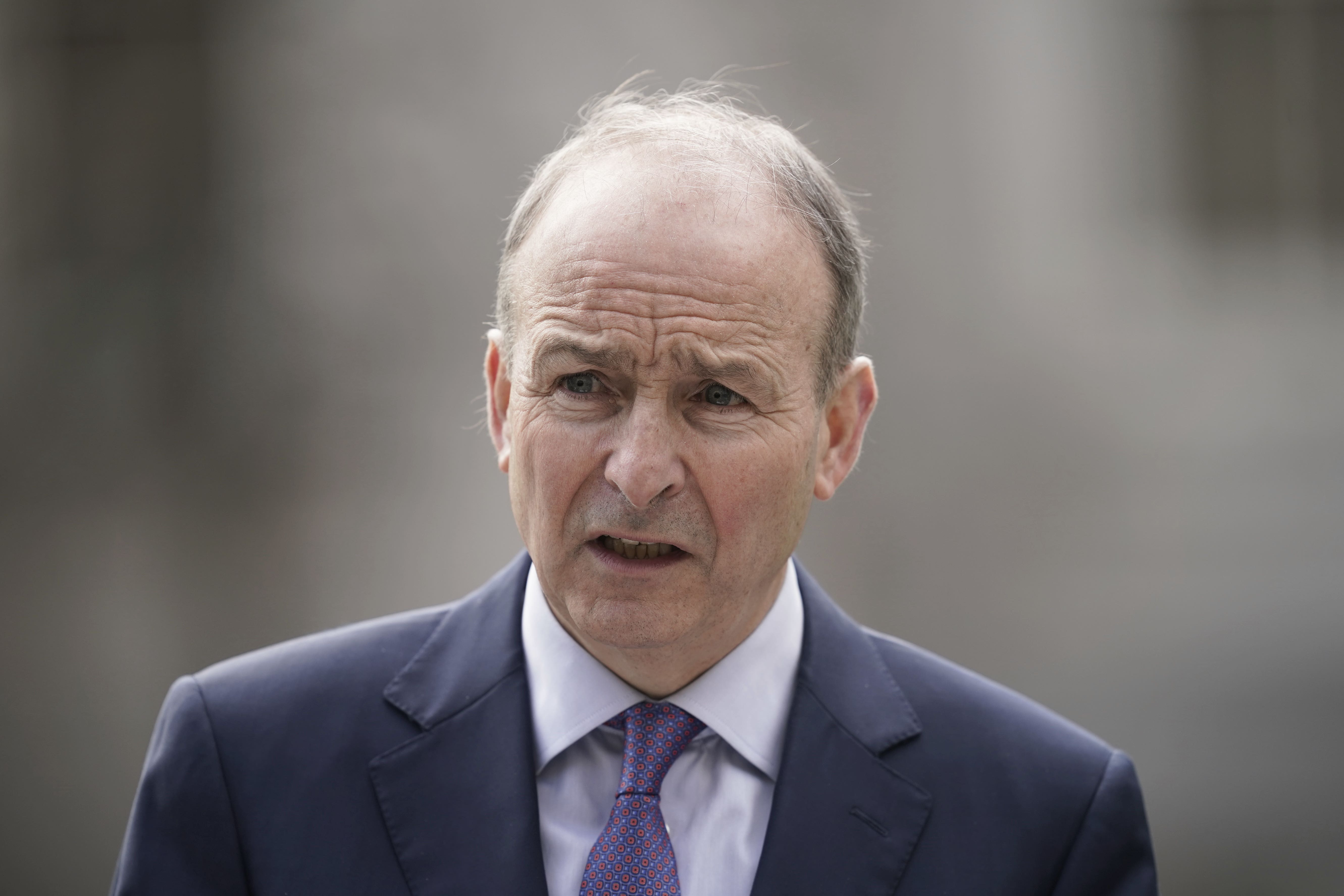 Tanaiste Micheal Martin speaking to the media during a press conference at the Department of Taoiseach in Dublin (Niall Carson/PA)