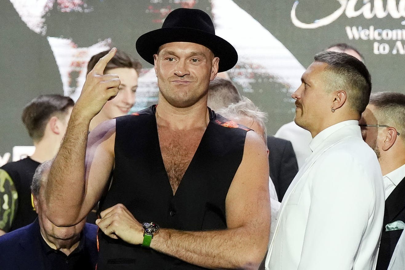 Tyson Fury and Oleksandr Usyk meet in Riyadh on Saturday night (Nick Potts/PA)