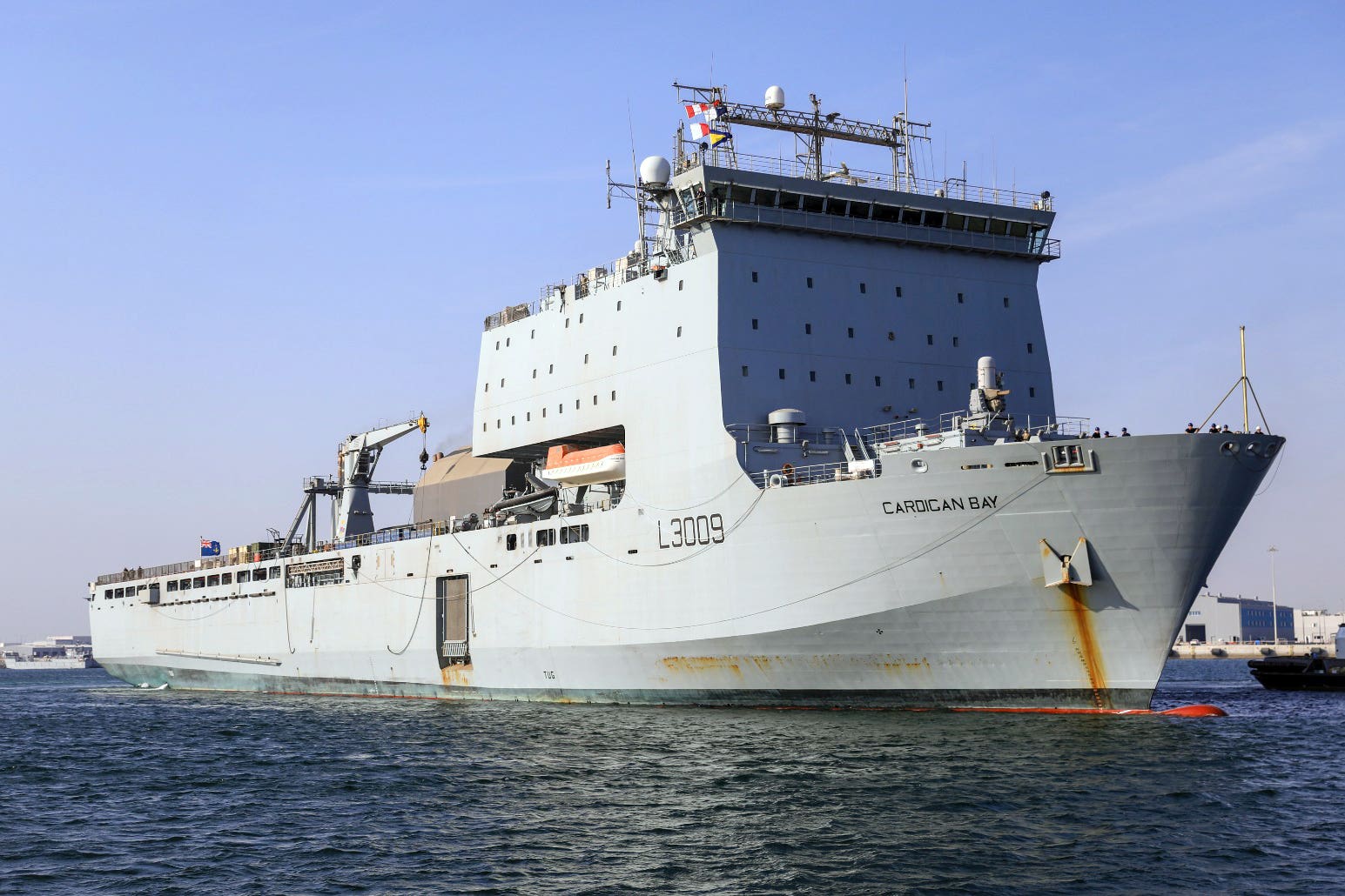 RFA Cardigan Bay has been involved in the construction of the temporary pier off the coast of Gaza (MoD/PA)