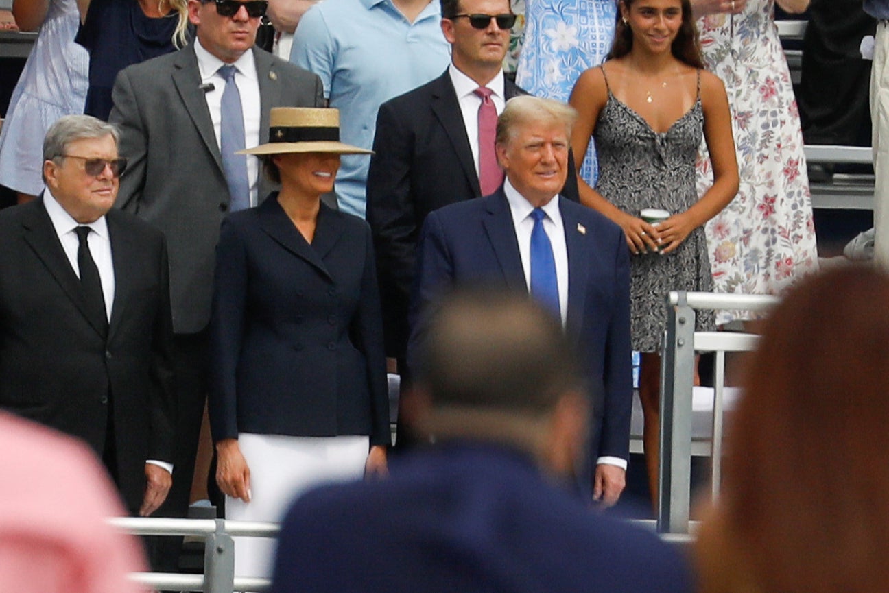 Former U.S. President Donald Trump and Melania Trump, attend the graduation ceremony of their son Barron Trump, in West Palm Beach, Florida, U.S. May 17, 2024