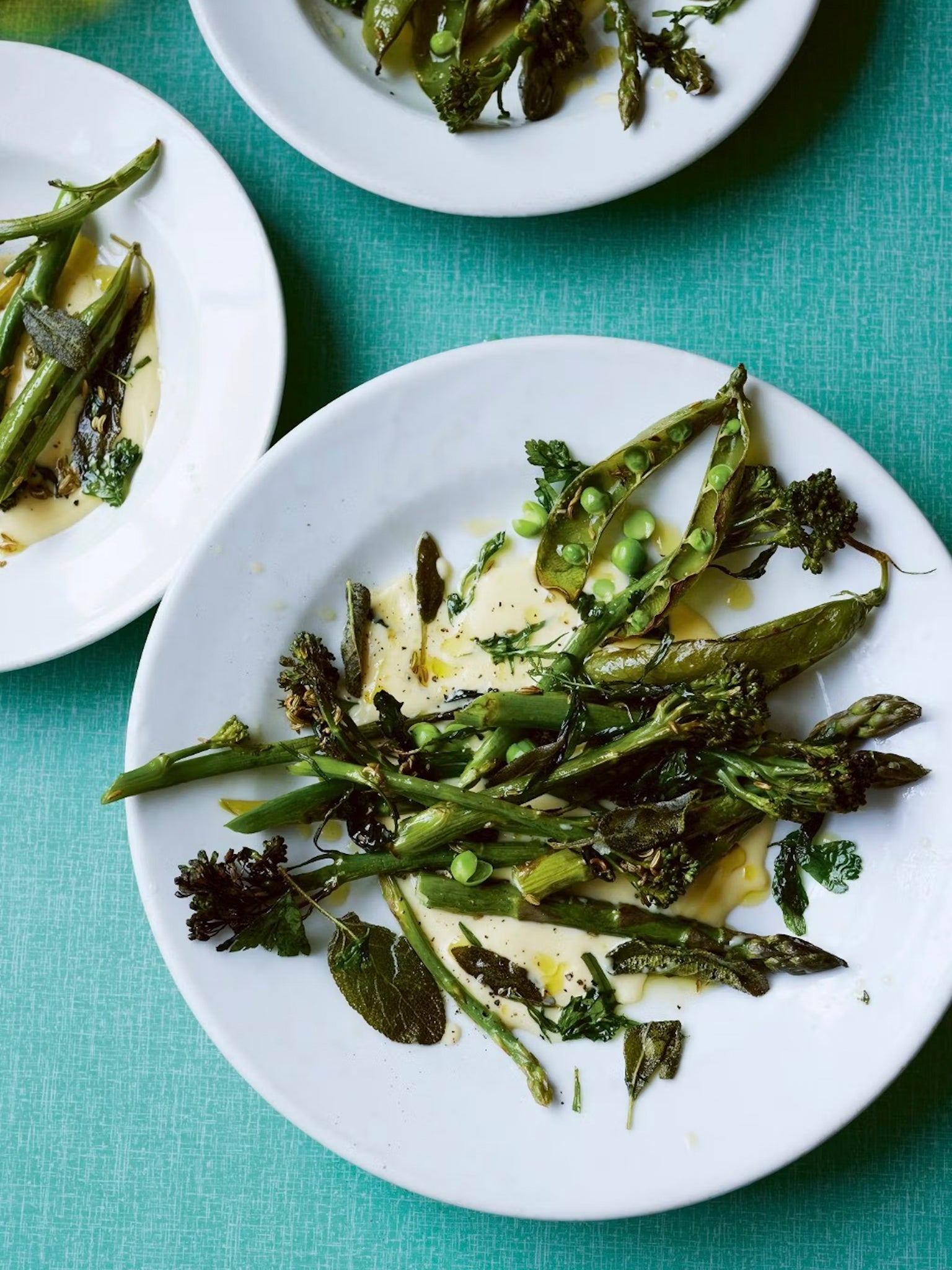 Roast spring vegetables with mustard cheese sauce, a recipe from the new book
