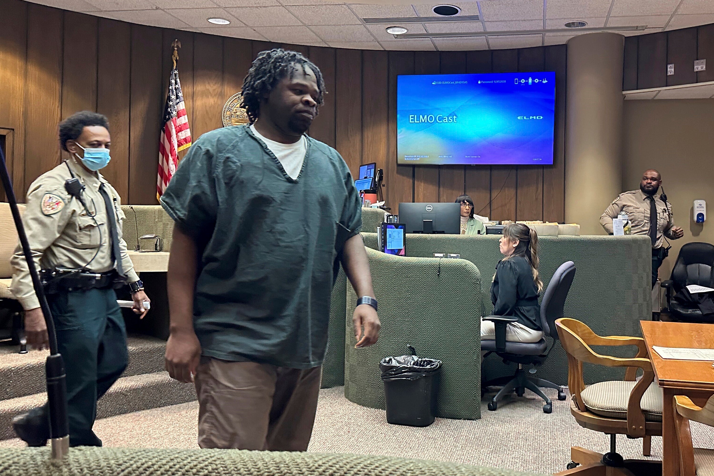 Cleotha Abston walks from the witness stand to his seat in a courtroom during his sentencing hearing for an April rape conviction on Friday, 17 May, 2024, in Memphis, Tennessee