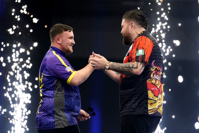 Luke Littler and Michael Smith have reached the Premier League play-offs (Andrew Matthews/PA)