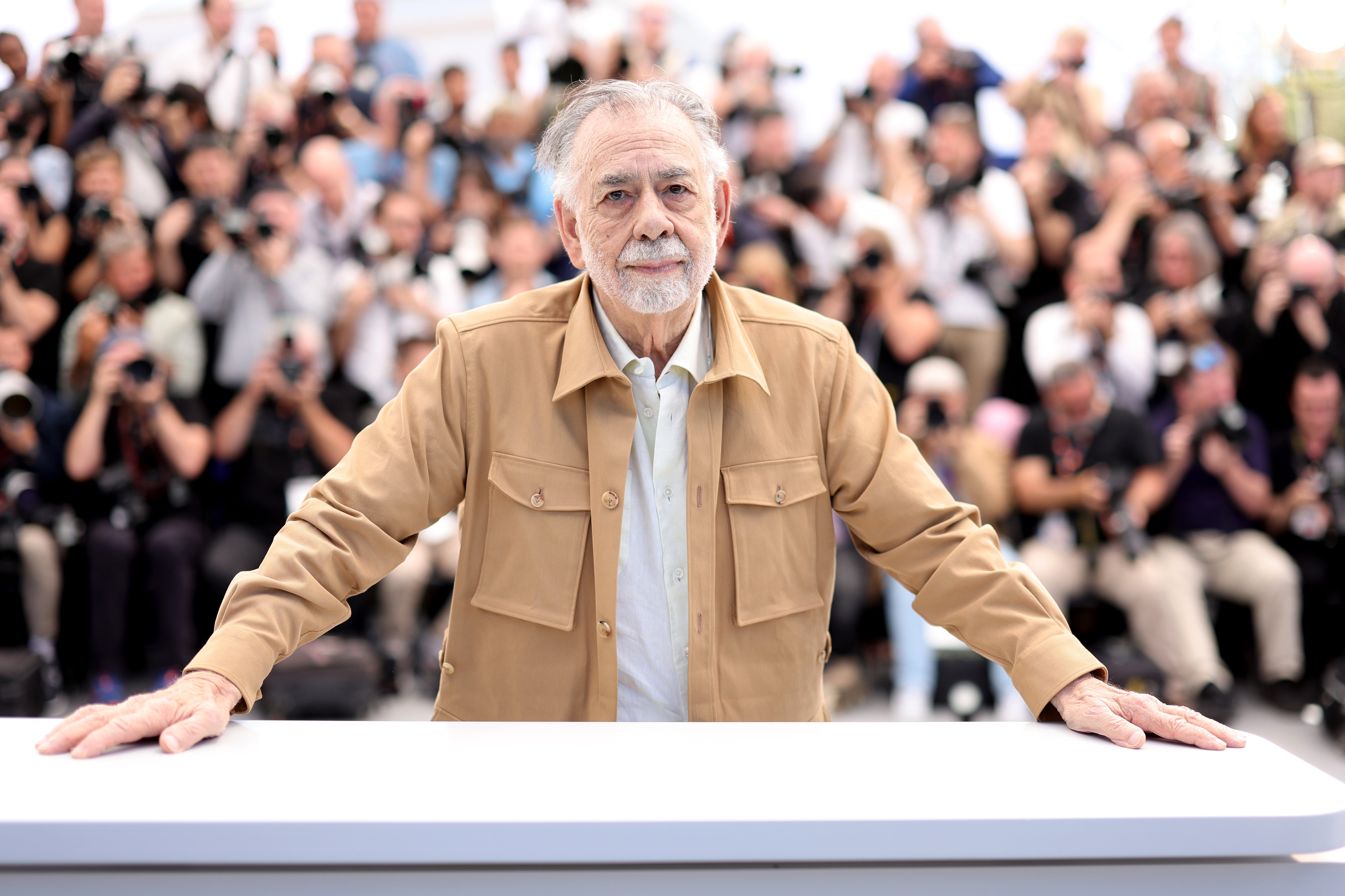 Francis Ford Coppola attends the ‘Megalopolis' Photocall at the 77th annual Cannes Film Festival