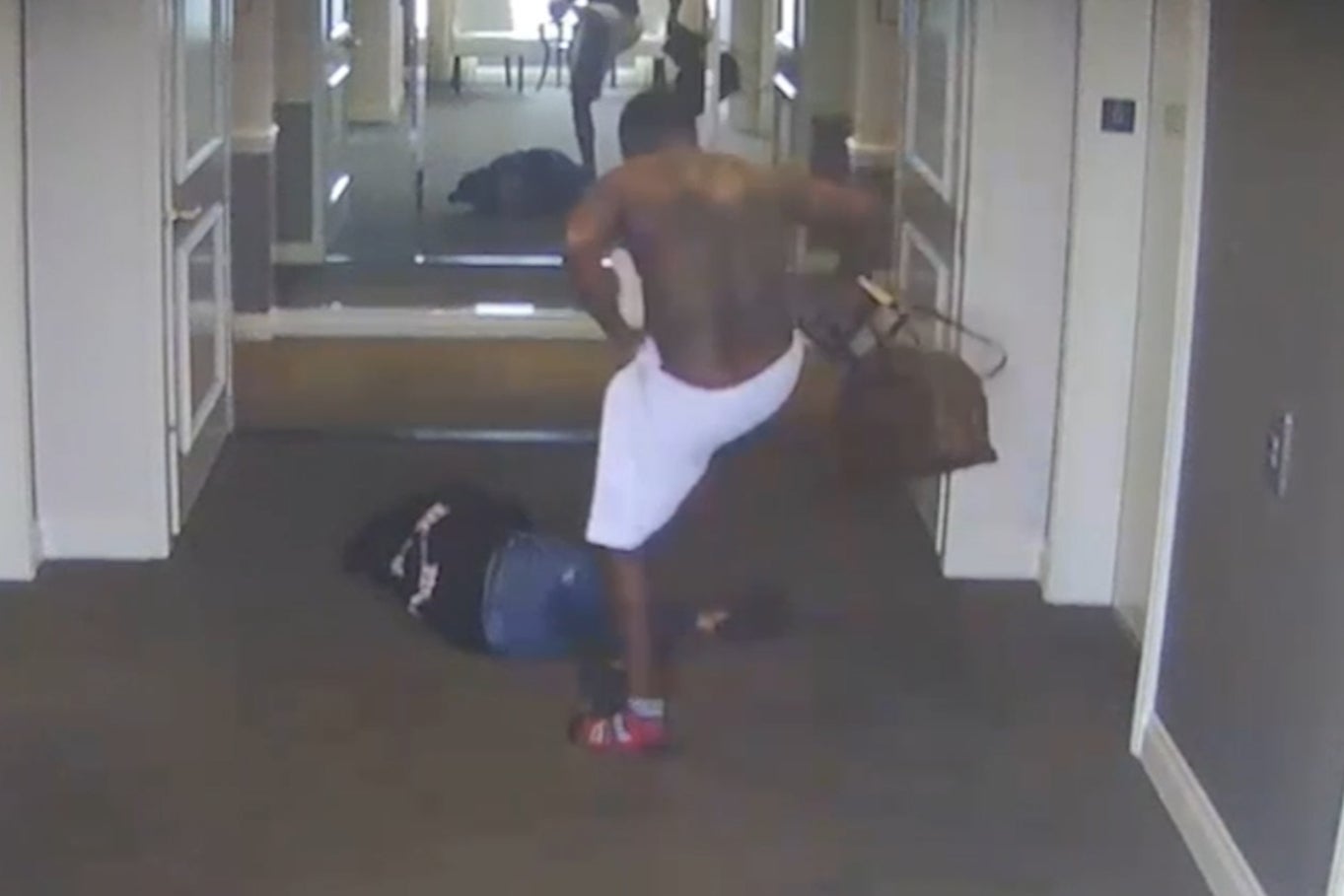Surveillance footage from a Los Angeles hotel appeared to show the music mogul chasing Cassie down a hotel corridor before brutally attacking her near to a set of elevators