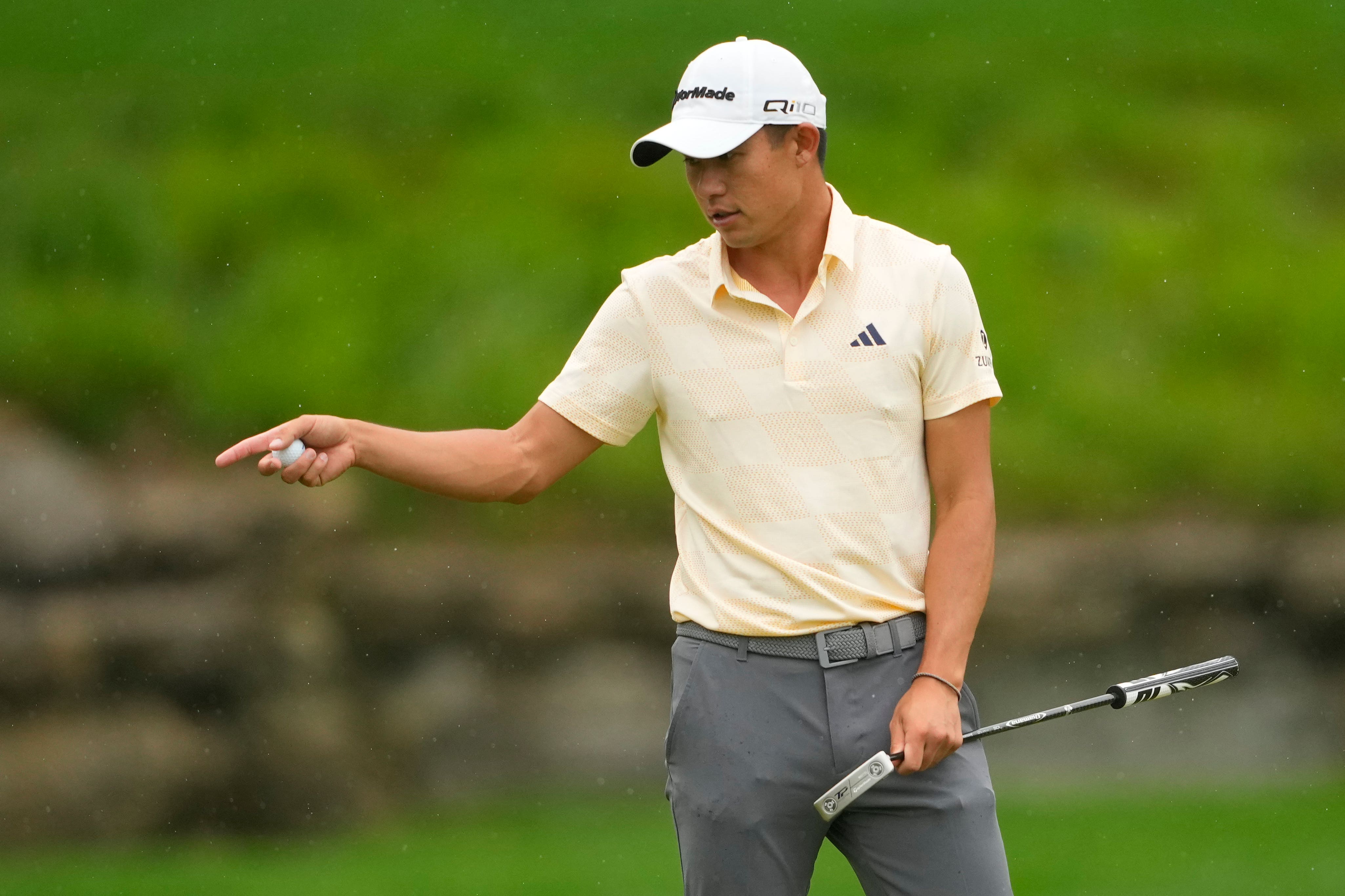 Collin Morikawa set the early clubhouse target on day two of the US PGA Championship at Valhalla (Matt York/AP)