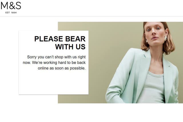 Screengrab from the Marks and Spencer website, as the website of the high street giant has been offline for several hours after it was hit with ‘technical issues’ (Screengrab/PA)