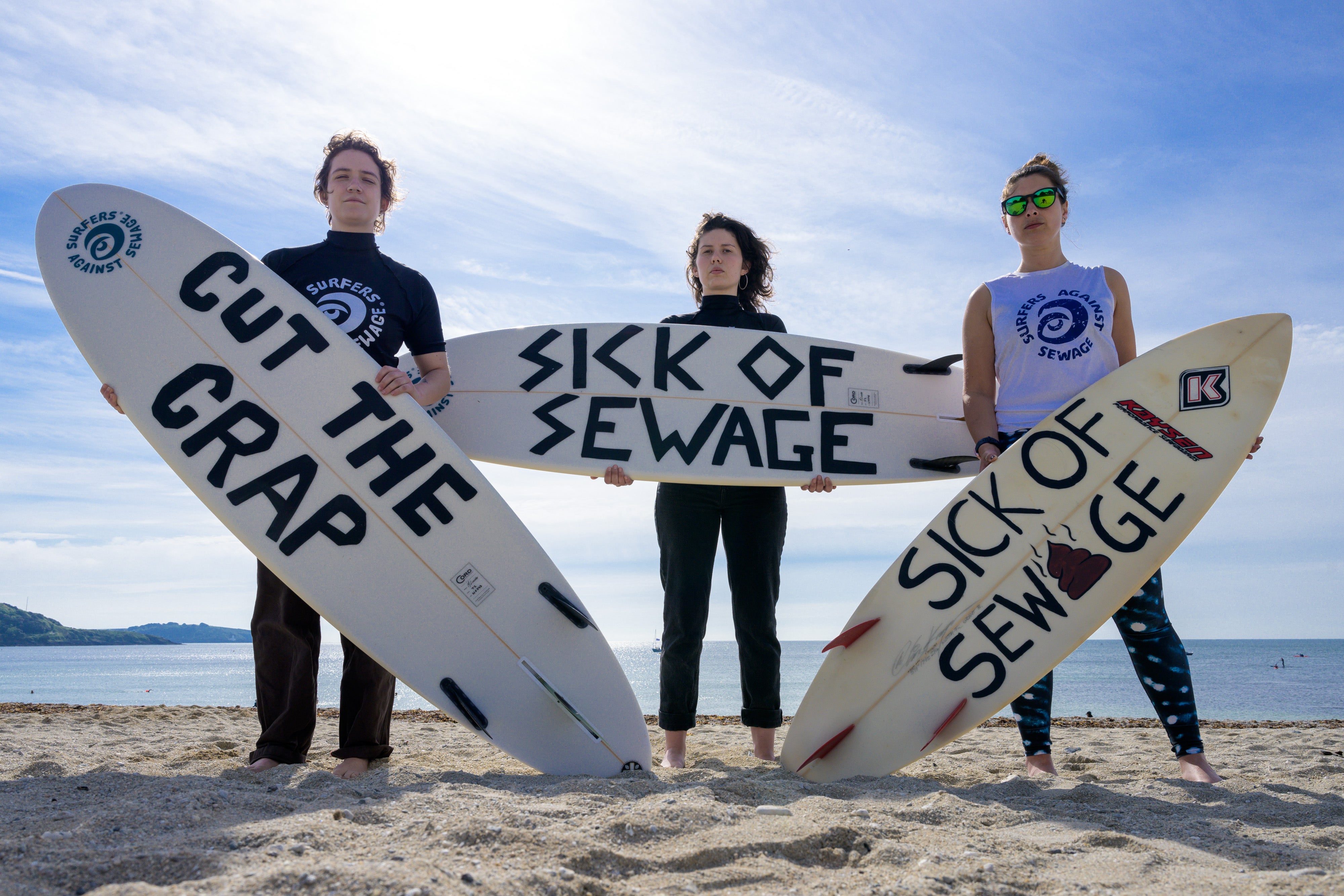 Protest by Surfers Against Sewage in Falmouth