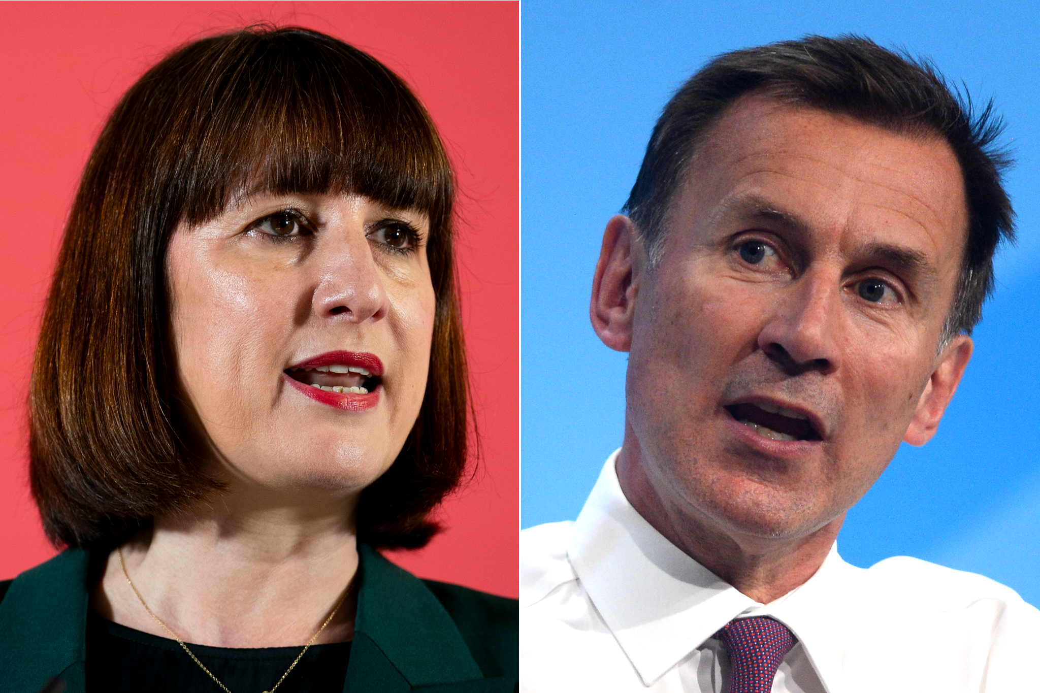 Shadow chancellor Rachel Reeves and chancellor Jeremy Hunt