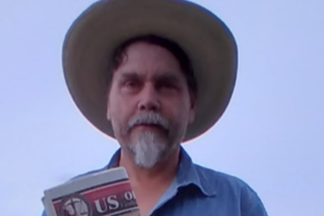 <p>Darrell McClanahan, pictured, will remain on the Missouri primary ballot after the GOP sued to remove him when they discovered photos of him doing a Nazi salute</p>