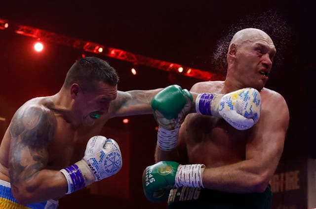 <p>Oleksandr Usyk defeated Tyson Fury in their first heavyweight title fight </p>