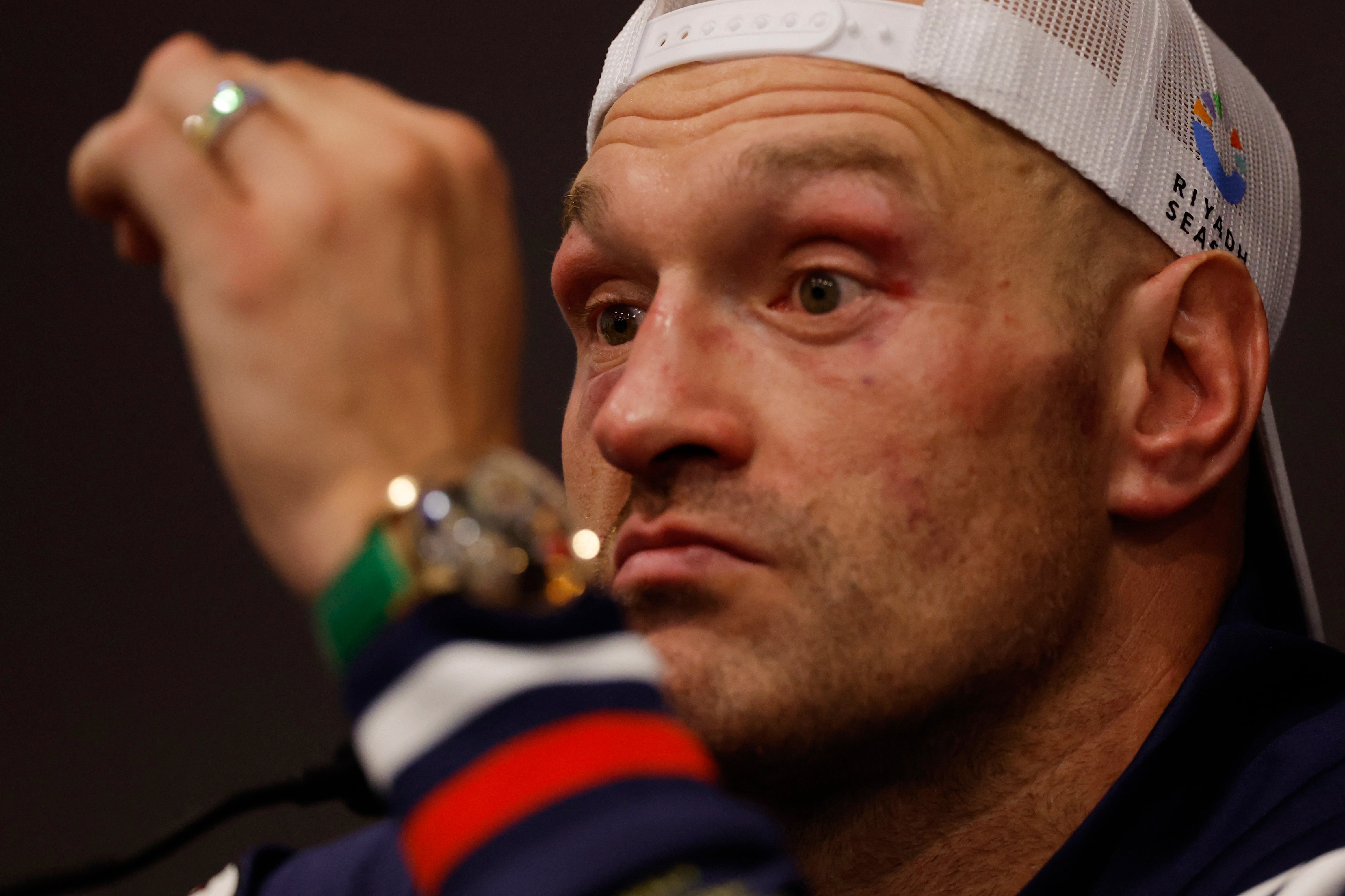 Tyson Fury during his post-fight press conference