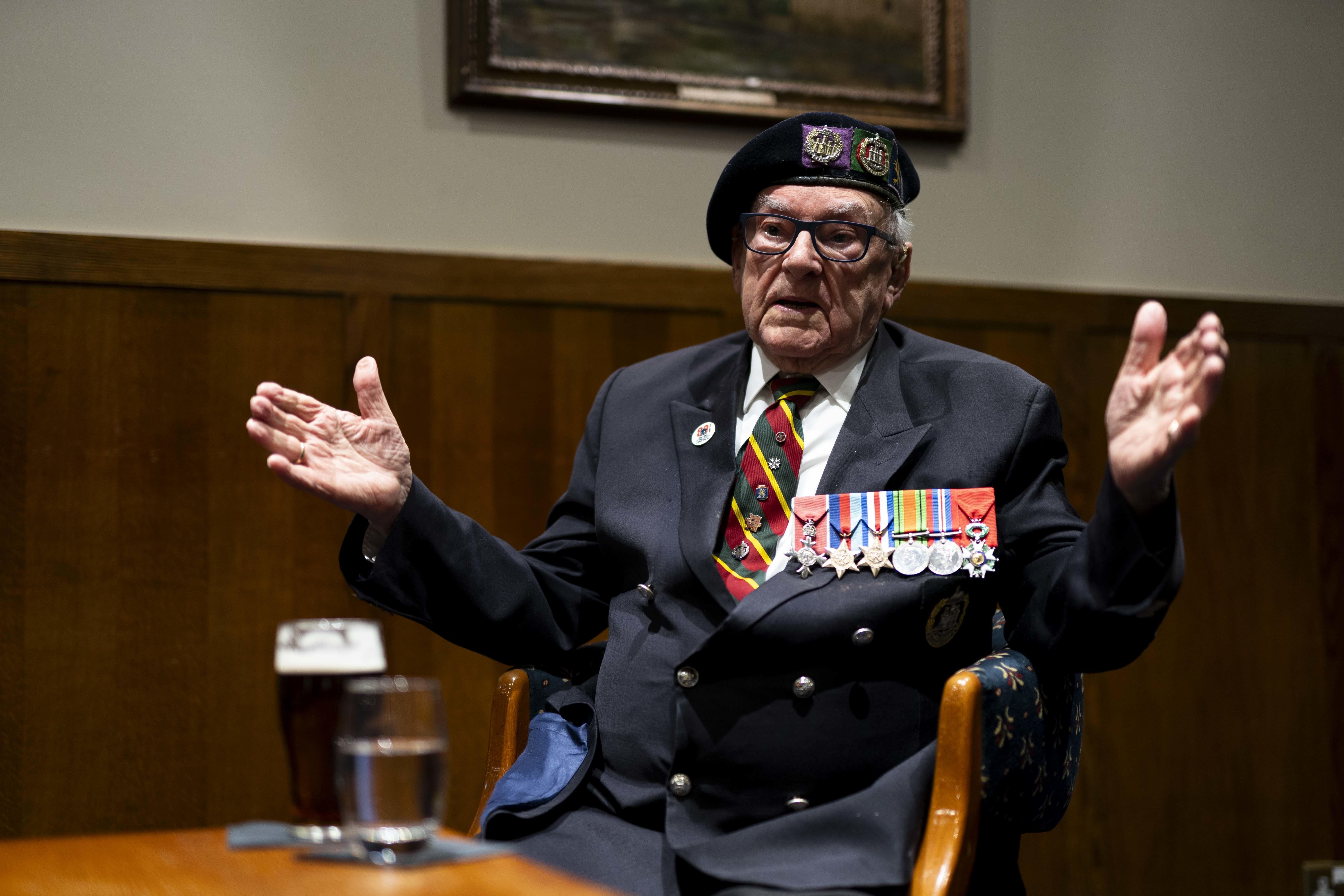 Veteran Ken Hay, 98, served with the 4th Dorset Regiment at Juno Beach (Jordan Pettitt/PA)