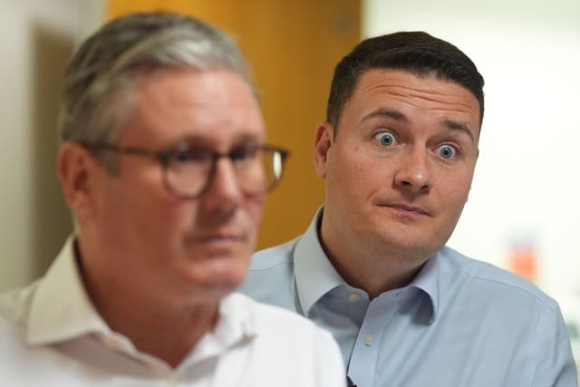 <p>Labour leader Sir Keir Starmer (left) and shadow health secretary Wes Streeting </p>