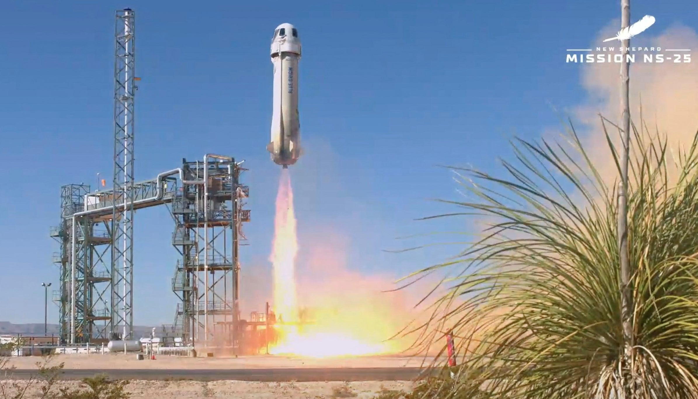 A Blue Origin rocket takes off on 19 May with six passengers inside, including Ed Dwight, the first Black man to train as an astronaut