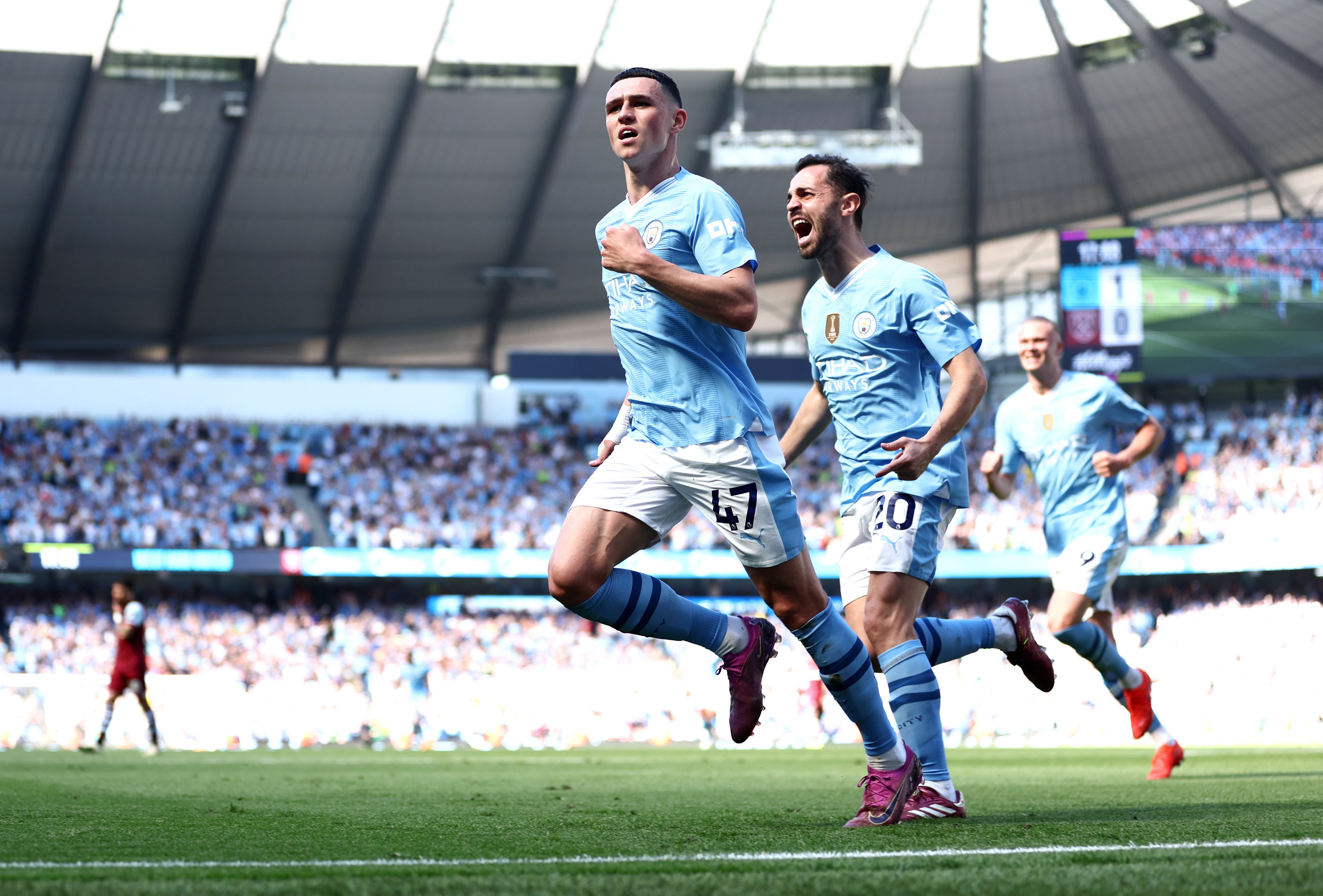 Foden celebrates after scoring City’s second