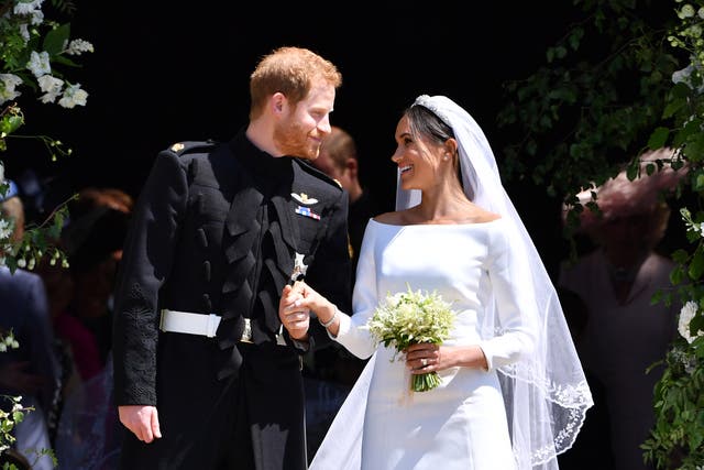 <p>The Duke and Duchess of Sussex on wedding day </p>