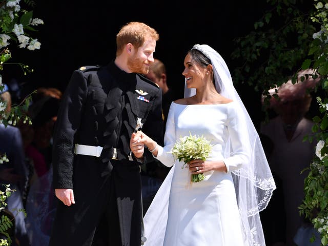 <p>The Duke and Duchess of Sussex on wedding day </p>