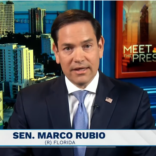 <p>Marco Rubio appears on Meet the Press on Sunday 19 May</p>