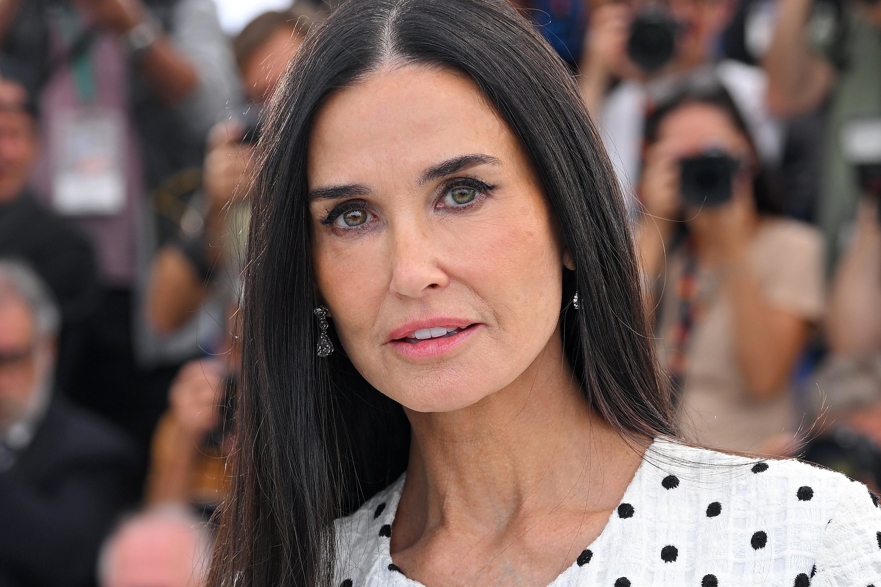 Demi Moore attends a photocall for her new film ‘The Substance’ at the Cannes Film Festival