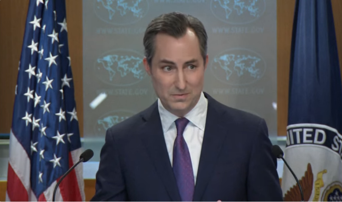State Department spokesman Matthew Miller hosts a press briefing on 20 May 2024