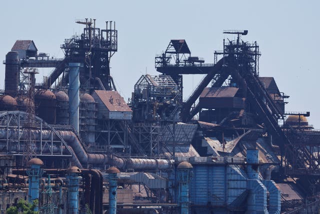 <p>A view shows Azovstal steel mill destroyed in the course of Russia-Ukraine conflict in the city of Mariupol, Russian-controlled Ukraine, 20 May 2024</p>