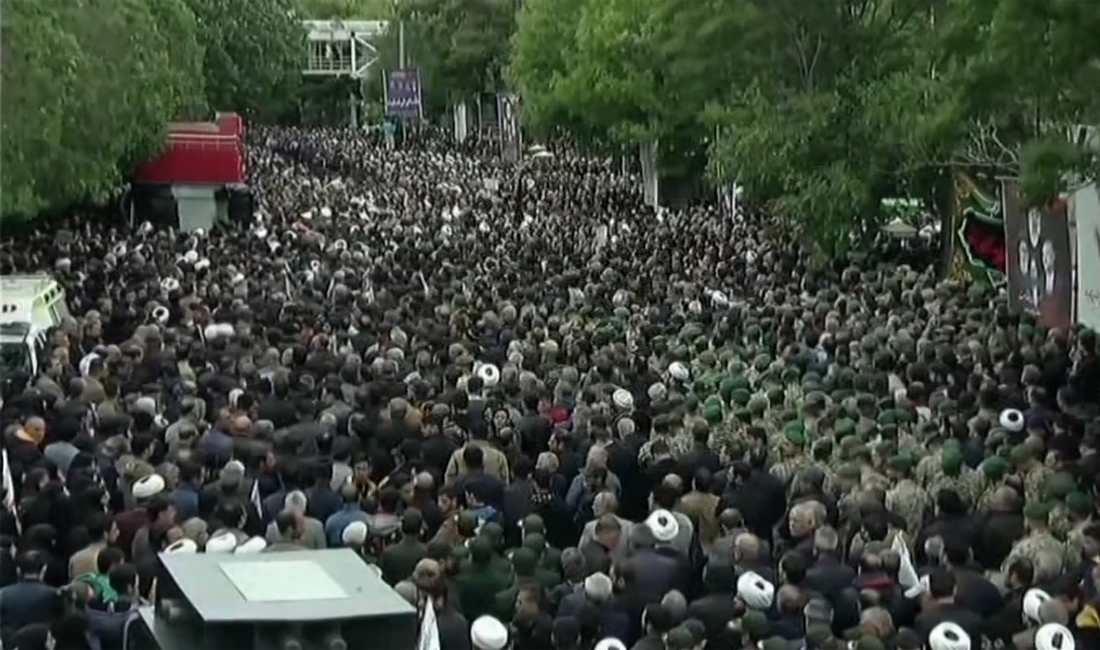 Thousands of Iranians gathered to mourn president Ebrahim Raisi and his entourage, whose helicopter crashed over fog-shrouded mountain in the country’s northwest, in processions setting off from Tabriz