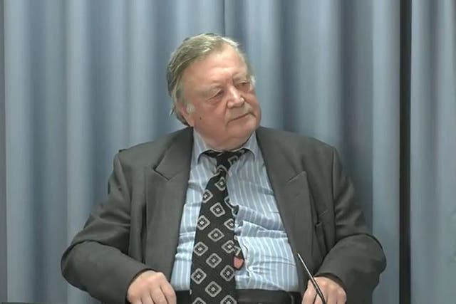<p>Lord Ken Clarke gave evidence during the Infected Blood Inquiry (Infected Blood Inquiry/PA)</p>