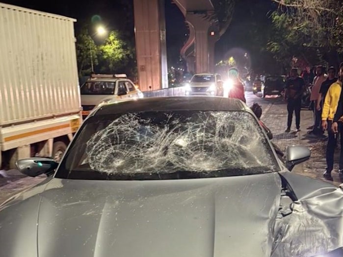 A Porsche driven by a drunk teenager rammed into a motorcycle killing two people in Pune, India